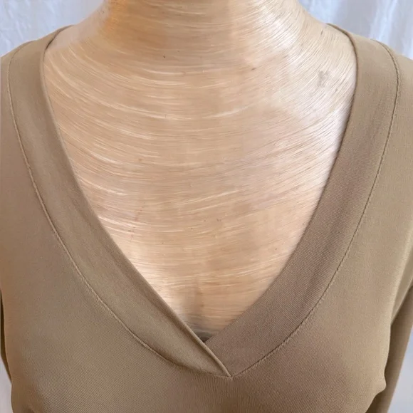 DKNY Silk Camel long sleeve blouse - Picture 2 of 7